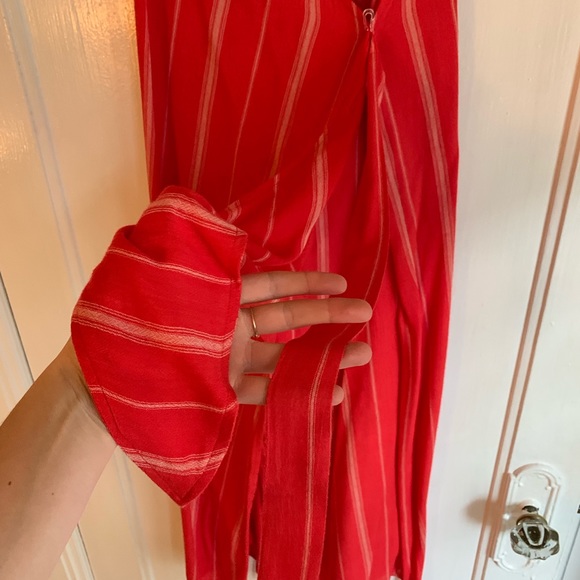 Amuse Society red striped wrap midi dress - Picture 4 of 5